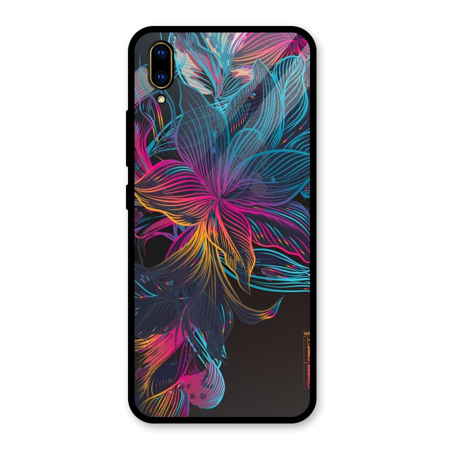 Multi-Colour Flowers Glass Back Case for Vivo V11 Pro