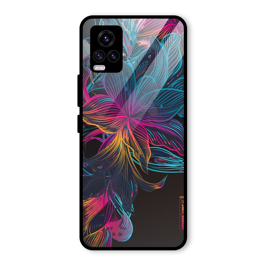 Multi-Colour Flowers Glass Back Case for Vivo V20 2021