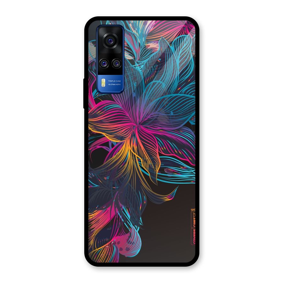 Multi-Colour Flowers Glass Back Case for Vivo Y51A