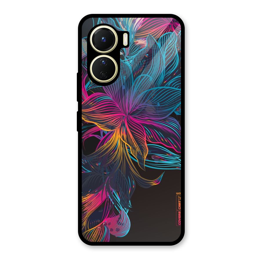 Multi-Colour Flowers Glass Back Case for Vivo Y56