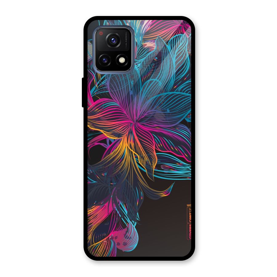 Multi-Colour Flowers Glass Back Case for Vivo Y72 5G