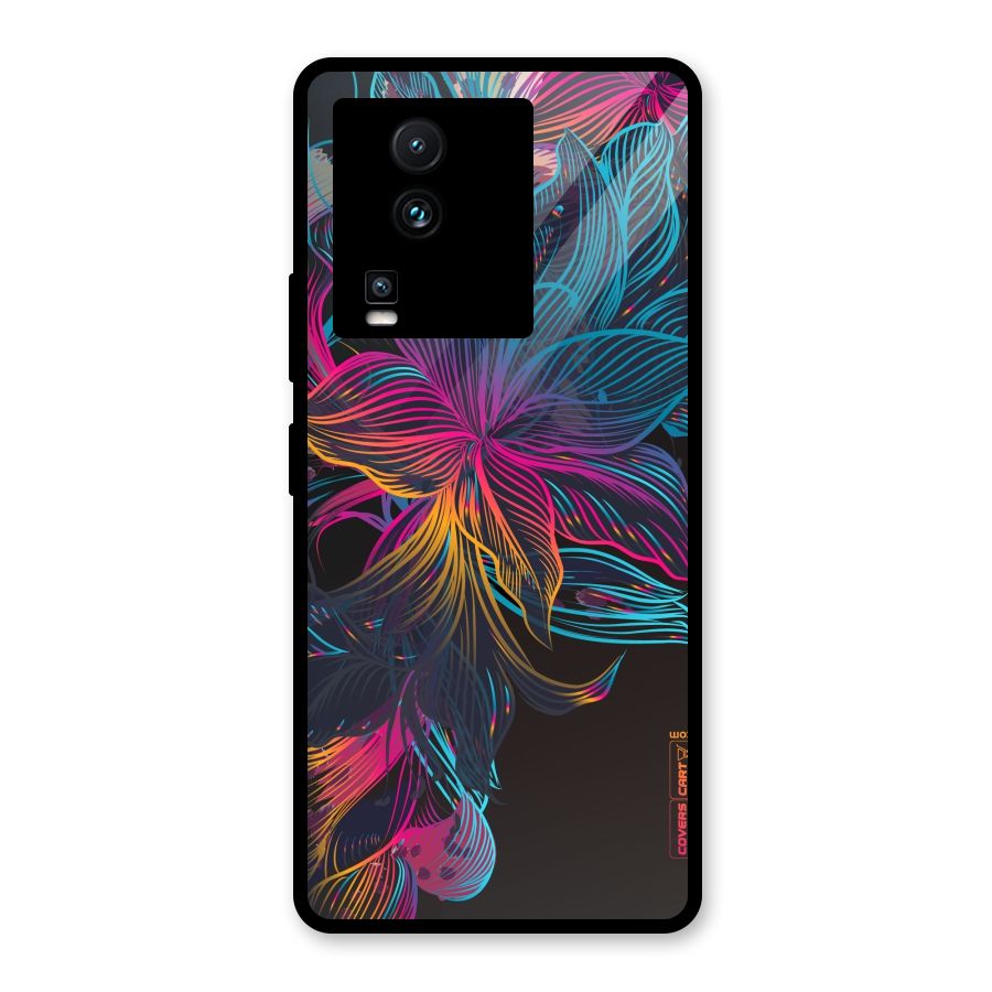 Multi-Colour Flowers Glass Back Case for Vivo iQOO Neo 7 Pro