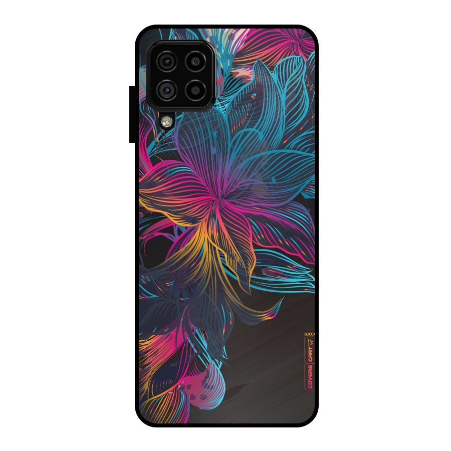 Multi-Colour Flowers Metal Back Case for Galaxy A22 4G