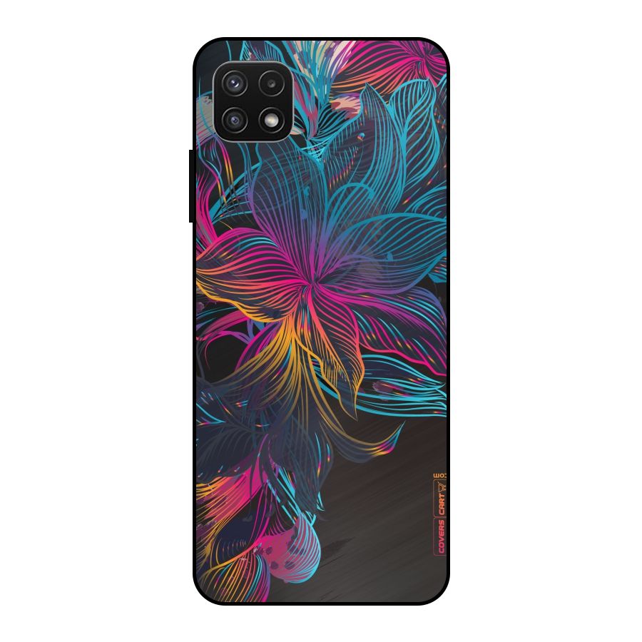 Multi-Colour Flowers Metal Back Case for Galaxy A22 5G