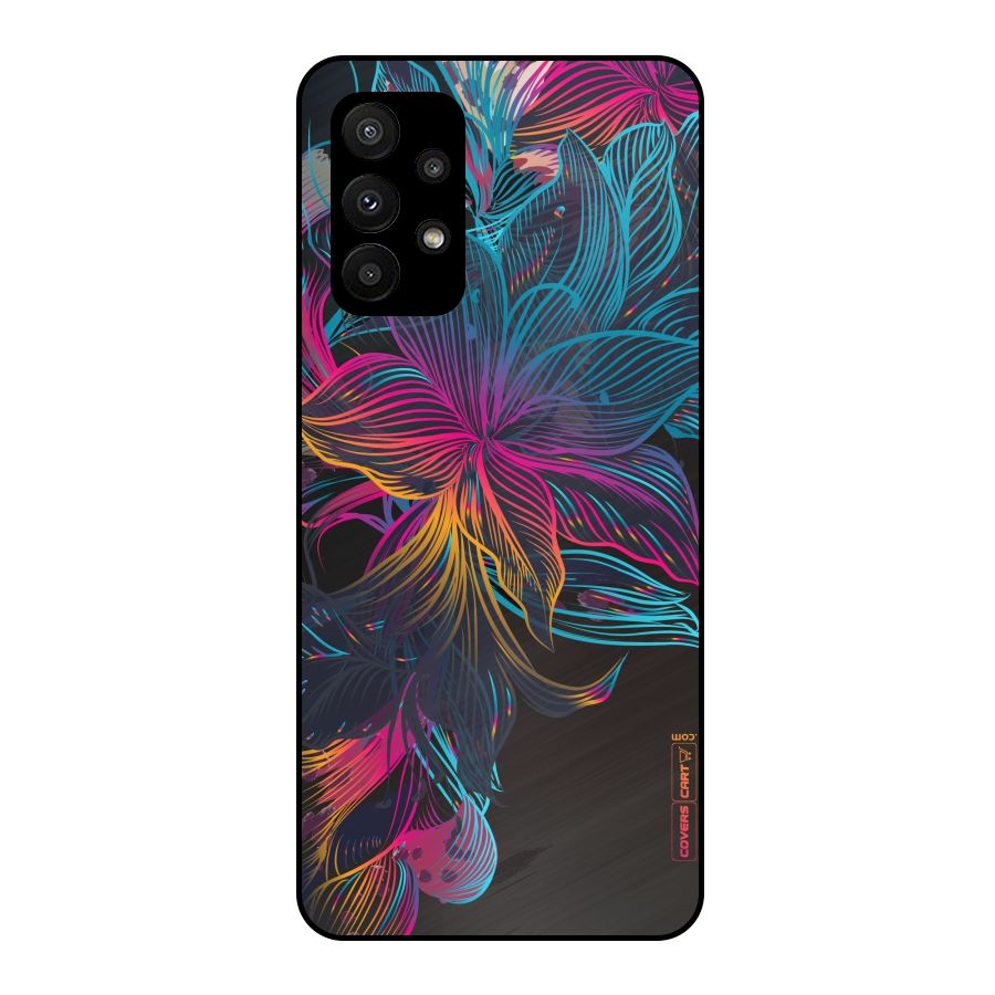 Multi-Colour Flowers Metal Back Case for Galaxy A23