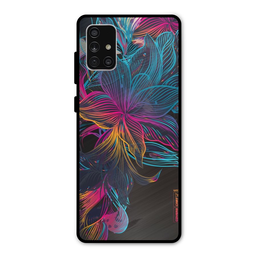 Multi-Colour Flowers Metal Back Case for Galaxy A71