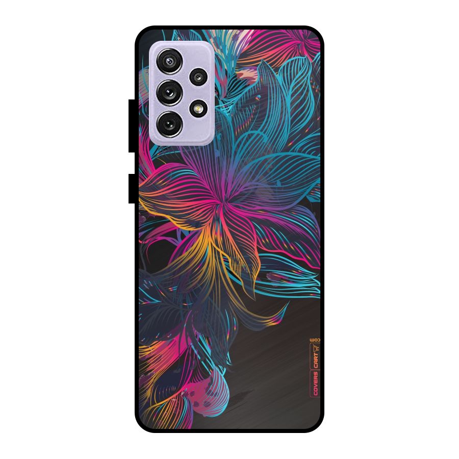 Multi-Colour Flowers Metal Back Case for Galaxy A72