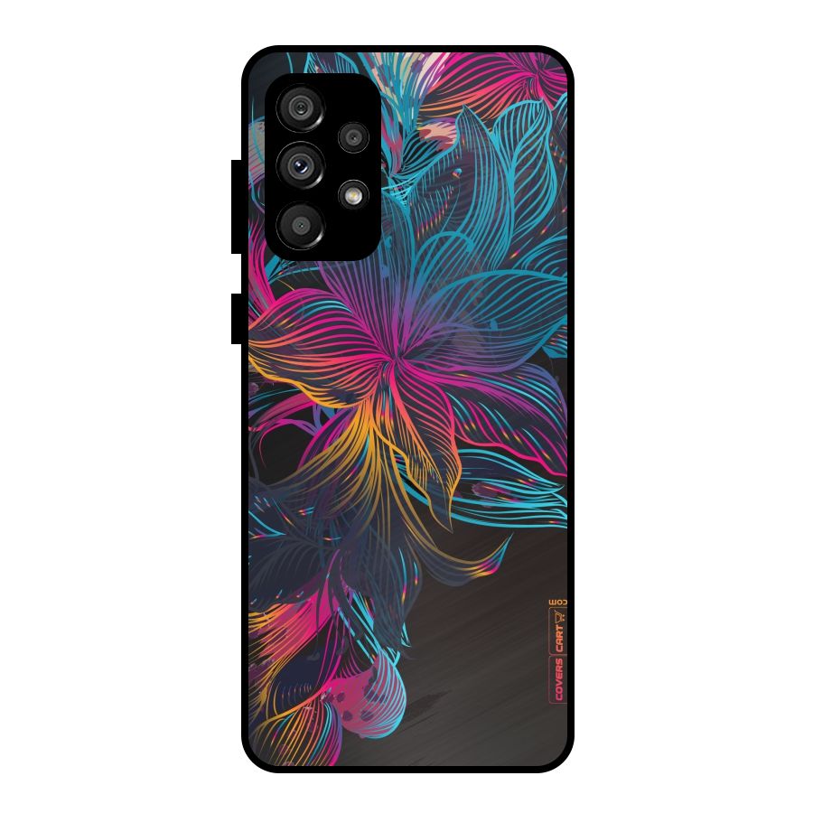 Multi-Colour Flowers Metal Back Case for Galaxy A73 5G