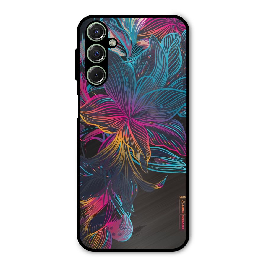 Multi-Colour Flowers Metal Back Case for Galaxy F34