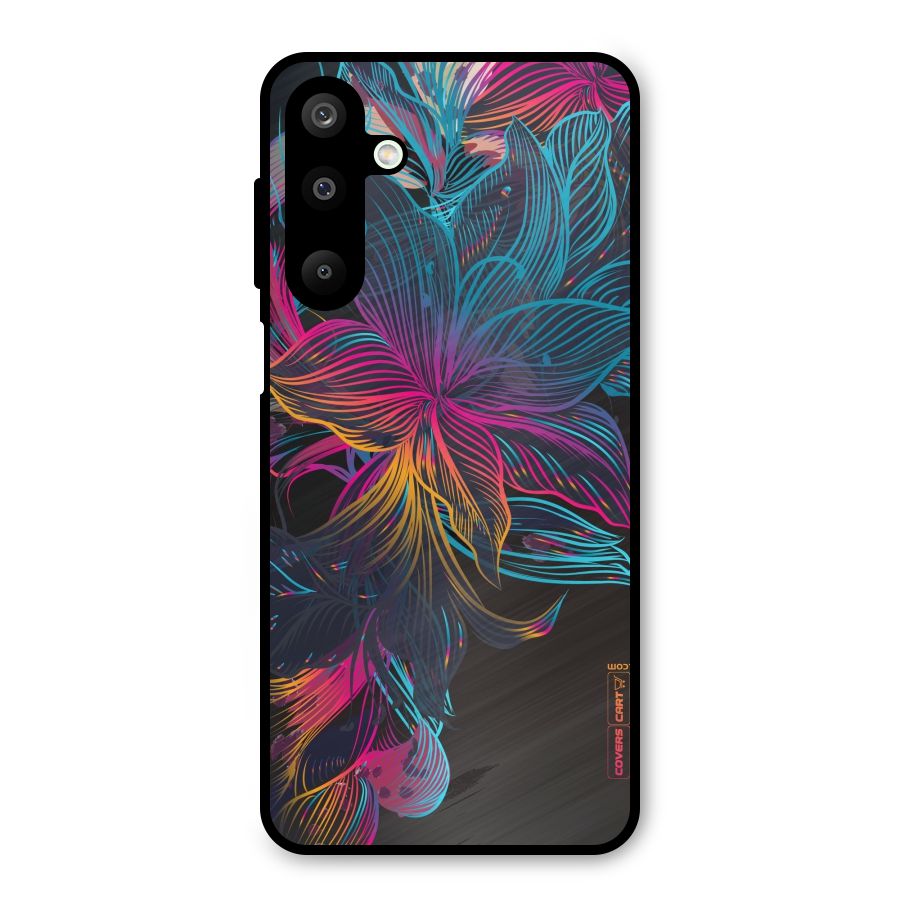 Multi-Colour Flowers Metal Back Case for Galaxy M16