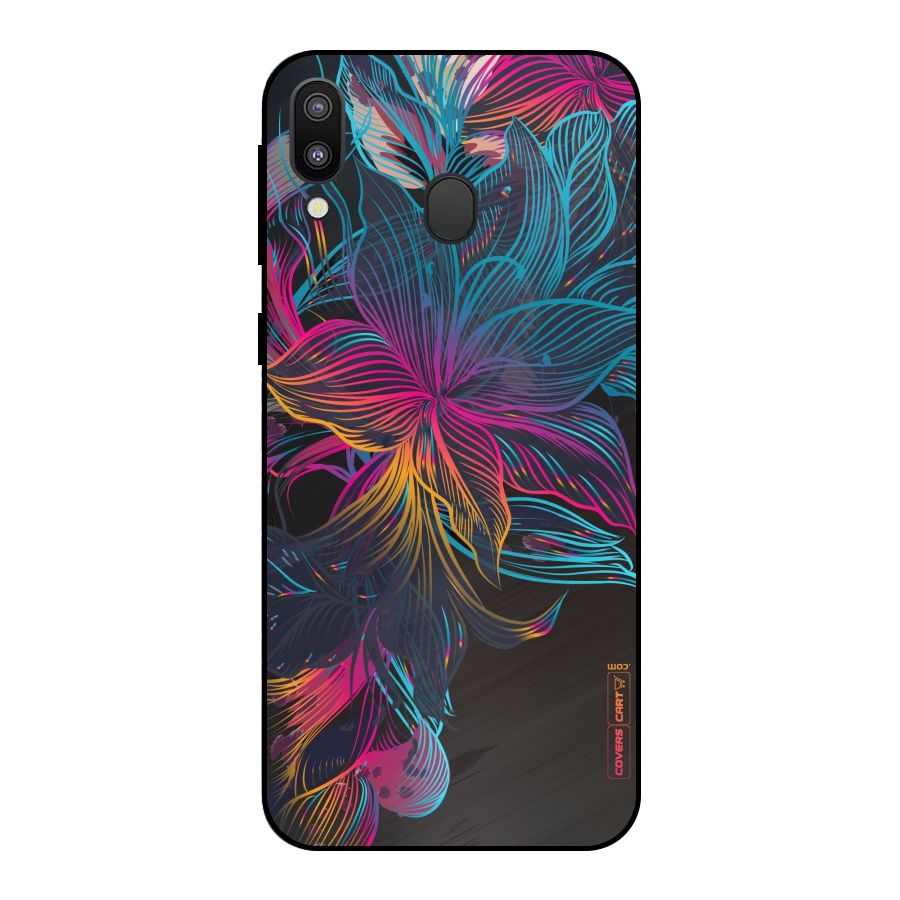 Multi-Colour Flowers Metal Back Case for Galaxy M20