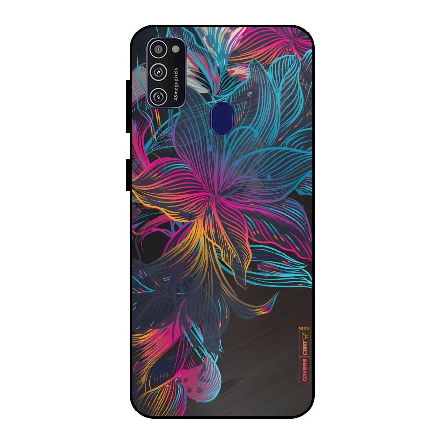 Multi-Colour Flowers Metal Back Case for Galaxy M30s
