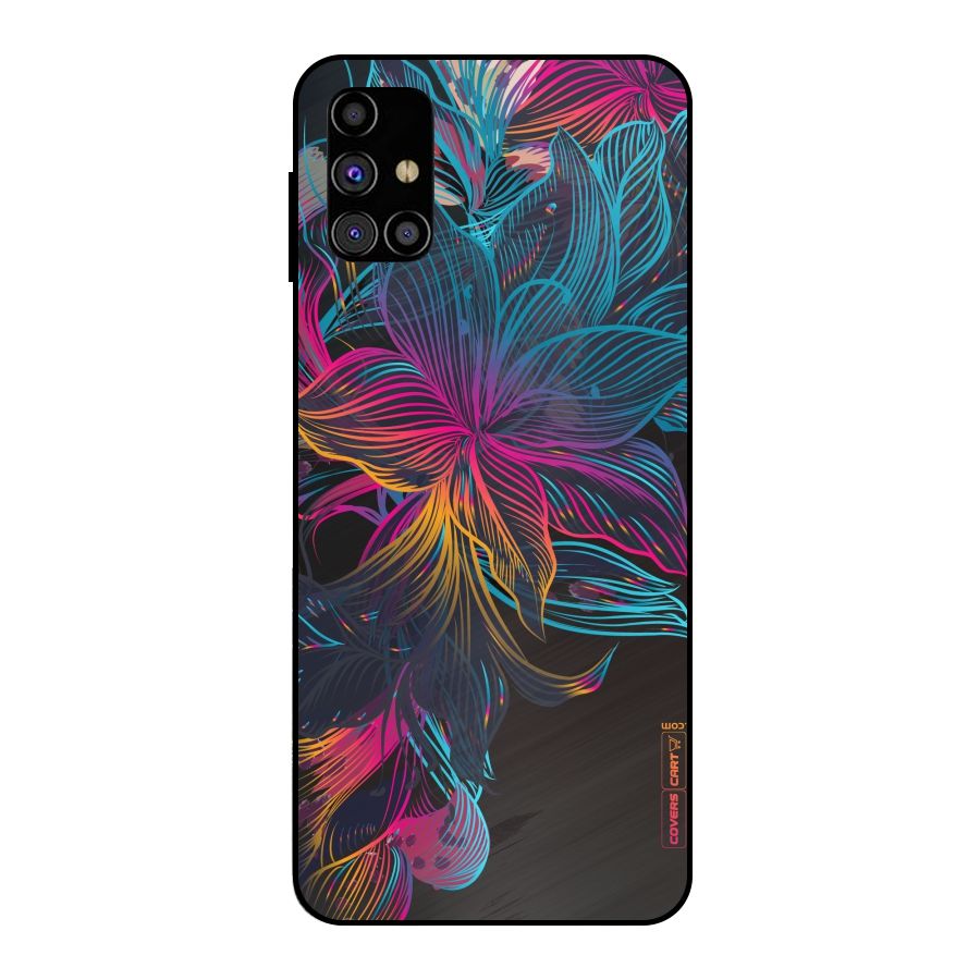Multi-Colour Flowers Metal Back Case for Galaxy M31s
