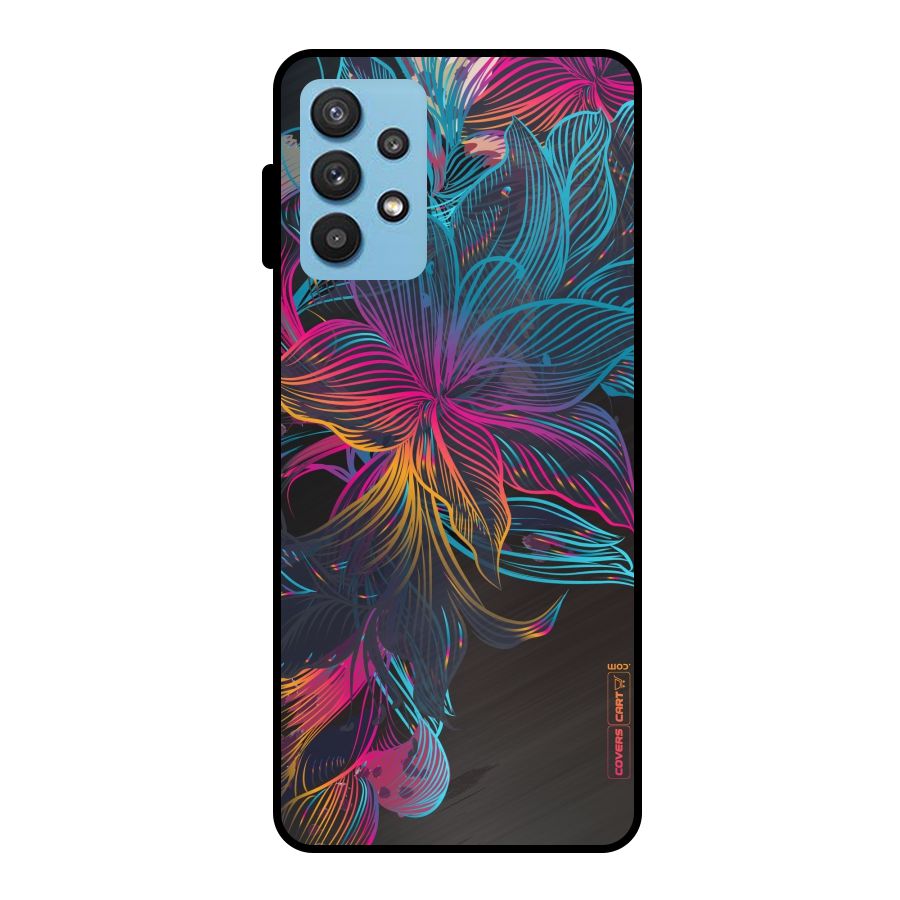 Multi-Colour Flowers Metal Back Case for Galaxy M32 5G
