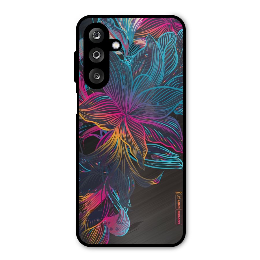 Multi-Colour Flowers Metal Back Case for Galaxy M36