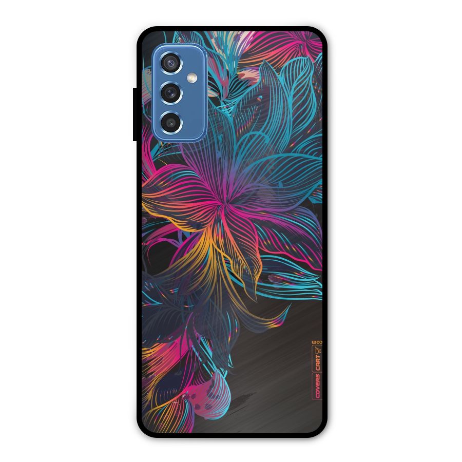 Multi-Colour Flowers Metal Back Case for Galaxy M52 5G