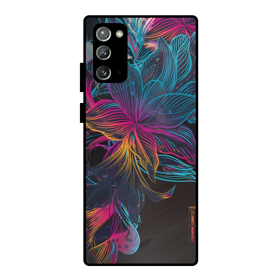 Multi-Colour Flowers Metal Back Case for Galaxy Note 20