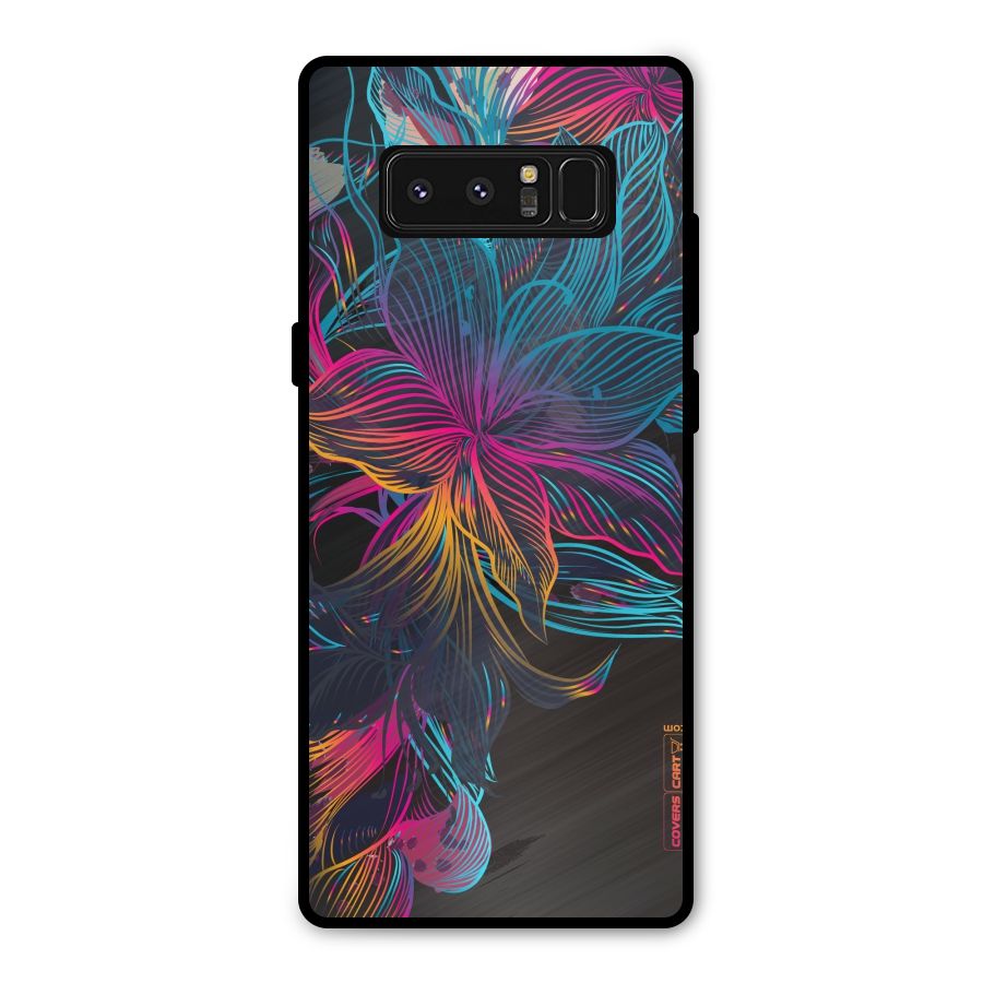 Multi-Colour Flowers Metal Back Case for Galaxy Note 8
