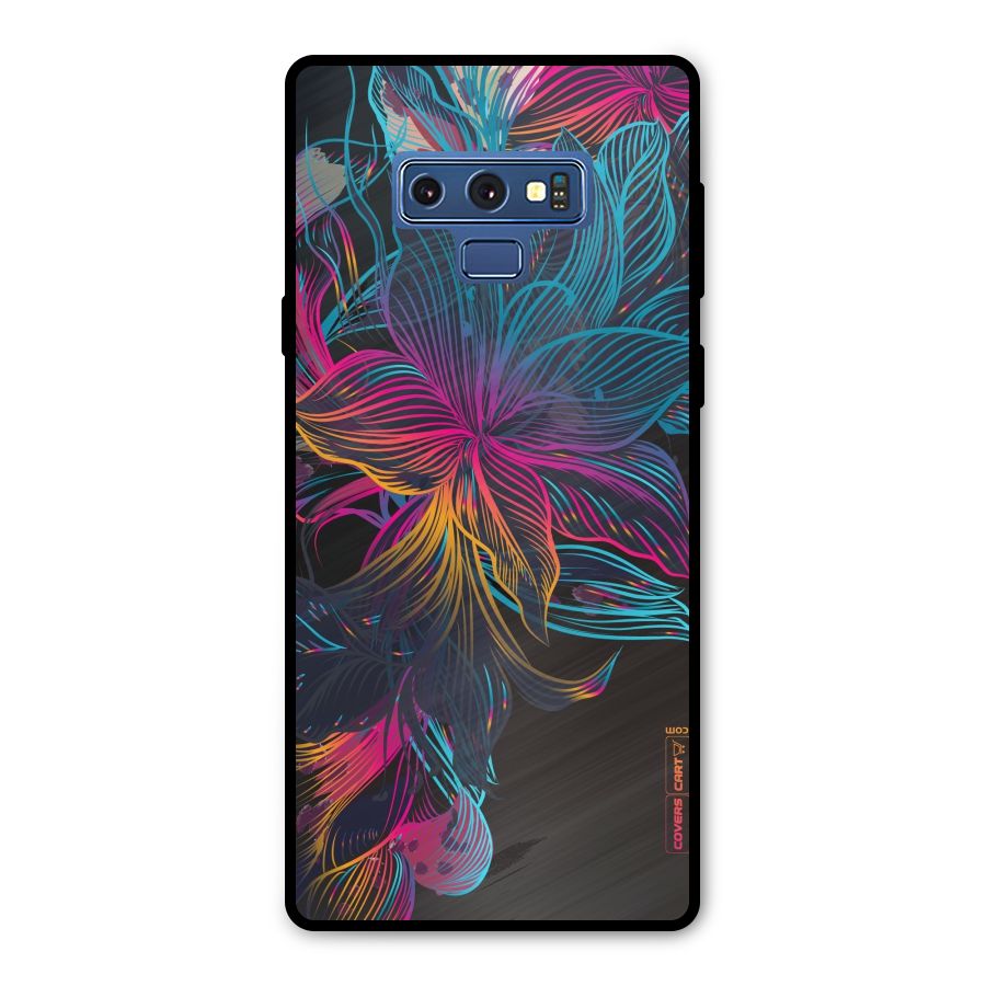 Multi-Colour Flowers Metal Back Case for Galaxy Note 9