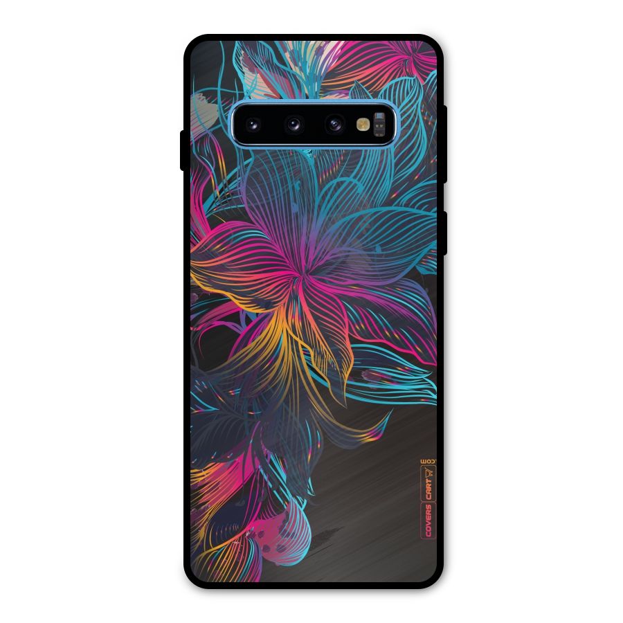 Multi-Colour Flowers Metal Back Case for Galaxy S10
