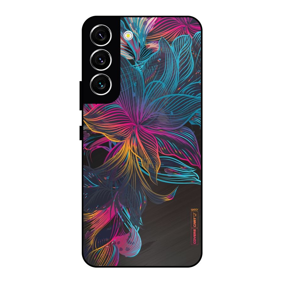 Multi-Colour Flowers Metal Back Case for Galaxy S22 5G