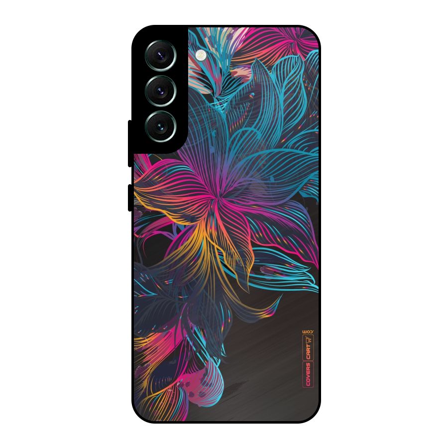 Multi-Colour Flowers Metal Back Case for Galaxy S22 Plus 5G