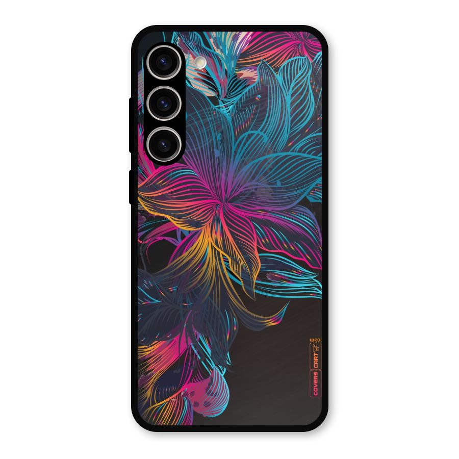 Multi-Colour Flowers Metal Back Case for Galaxy S23 Plus