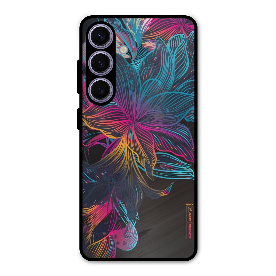Multi-Colour Flowers Metal Back Case for Galaxy S24