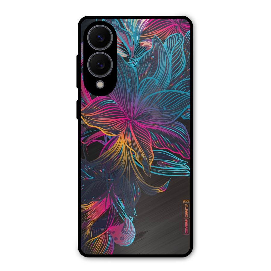 Multi-Colour Flowers Metal Back Case for Galaxy S25 Edge