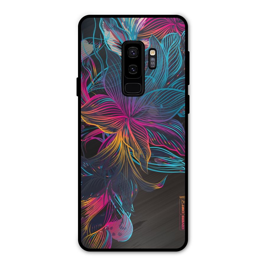 Multi-Colour Flowers Metal Back Case for Galaxy S9 Plus
