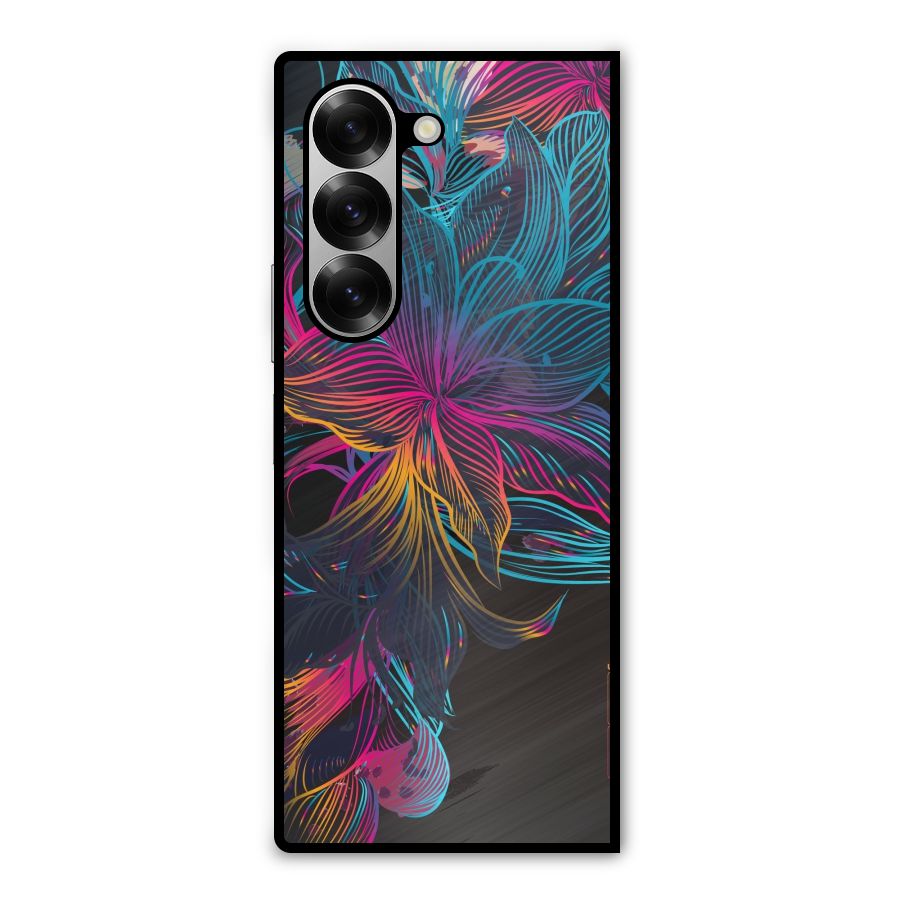 Multi-Colour Flowers Metal Back Case for Galaxy Z Fold6