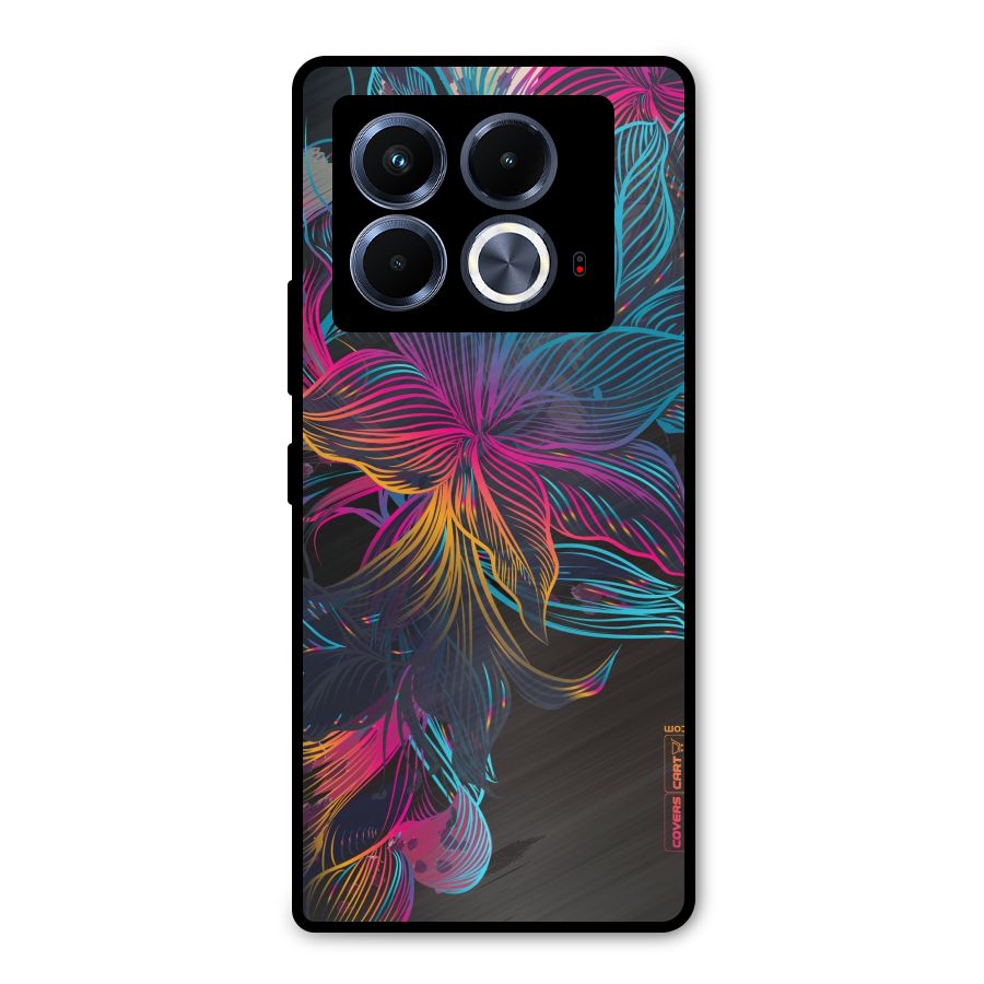 Multi-Colour Flowers Metal Back Case for Infinix Note 40 5G