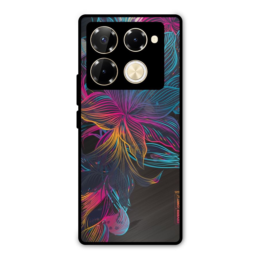 Multi-Colour Flowers Metal Back Case for Infinix Note 40 Pro Plus