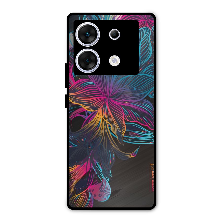 Multi-Colour Flowers Metal Back Case for Infinix Zero 30 5G