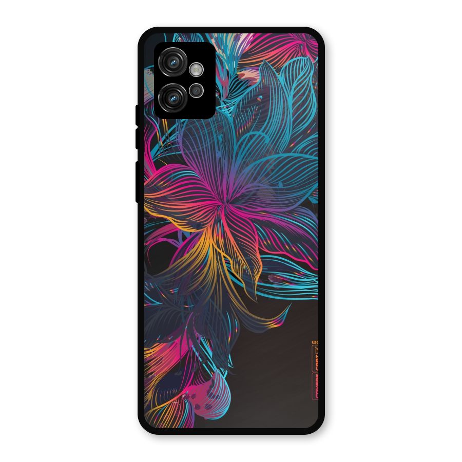 Multi-Colour Flowers Metal Back Case for Moto G32