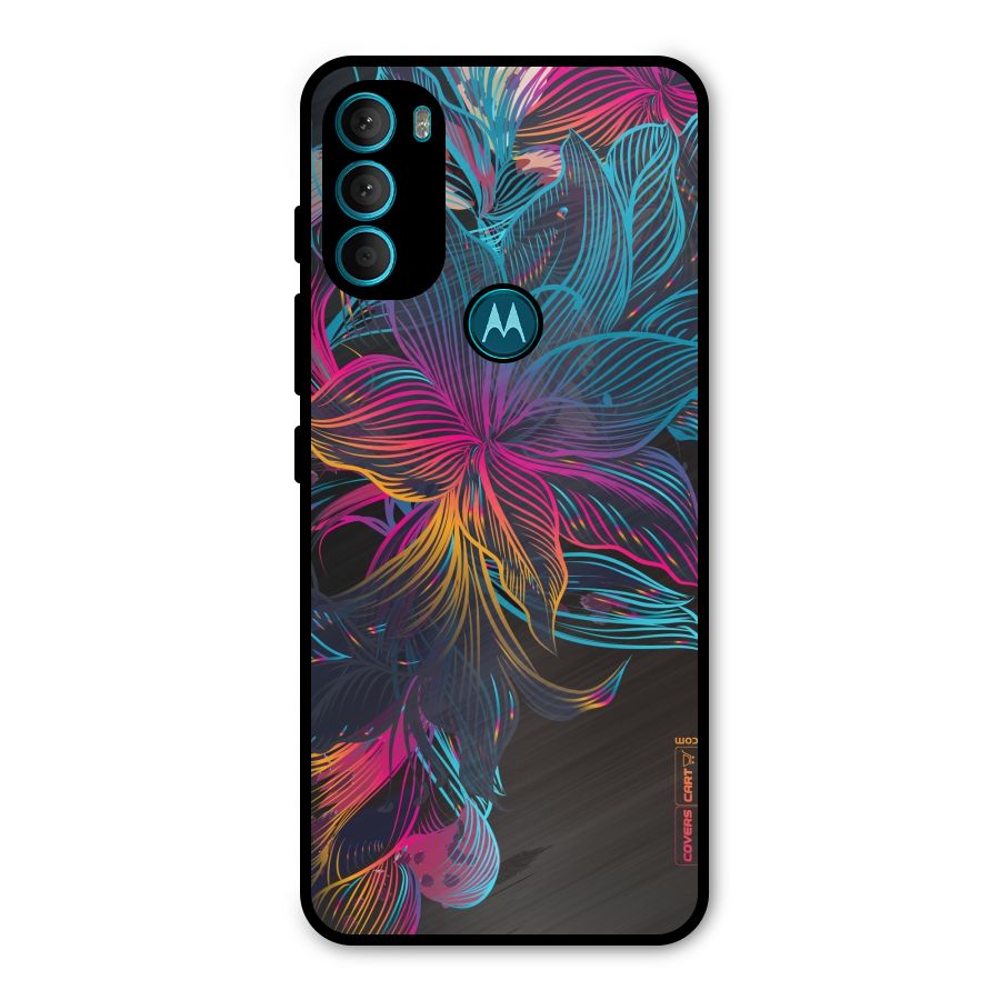 Multi-Colour Flowers Metal Back Case for Moto G71 5G