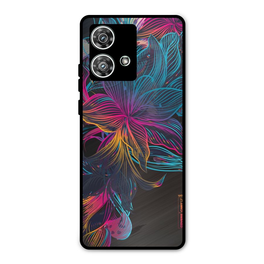Multi-Colour Flowers Metal Back Case for Motorola Edge 40 Neo