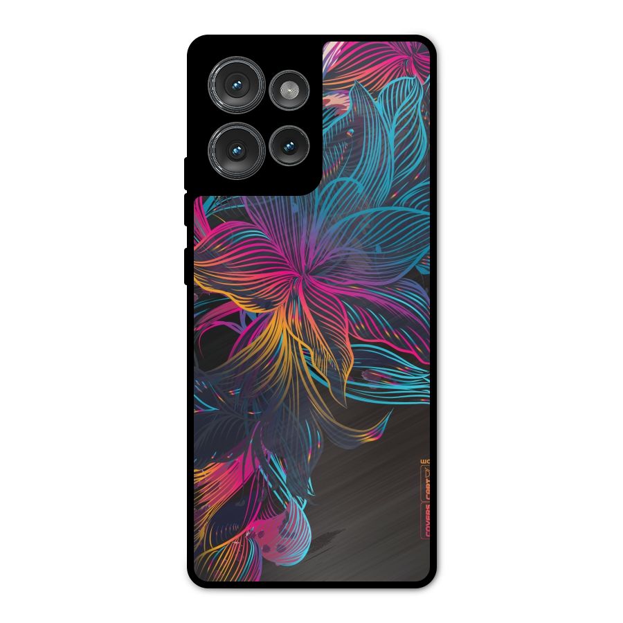 Multi-Colour Flowers Metal Back Case for Motorola Edge 50