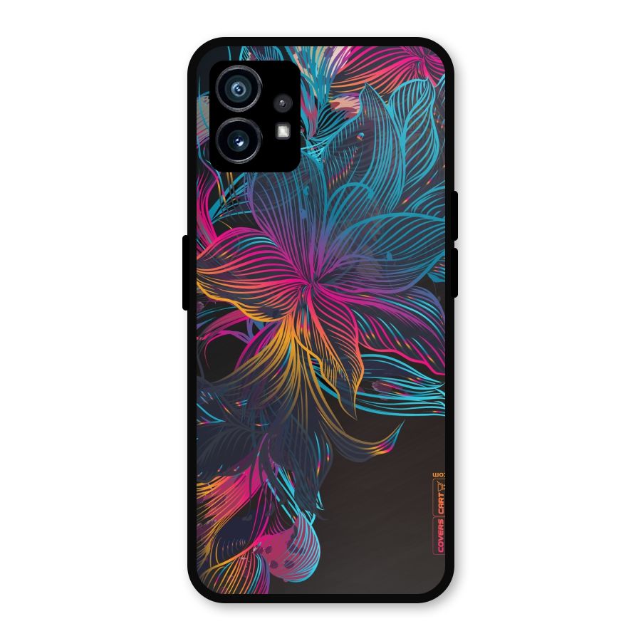 Multi-Colour Flowers Metal Back Case for Nothing Phone 1