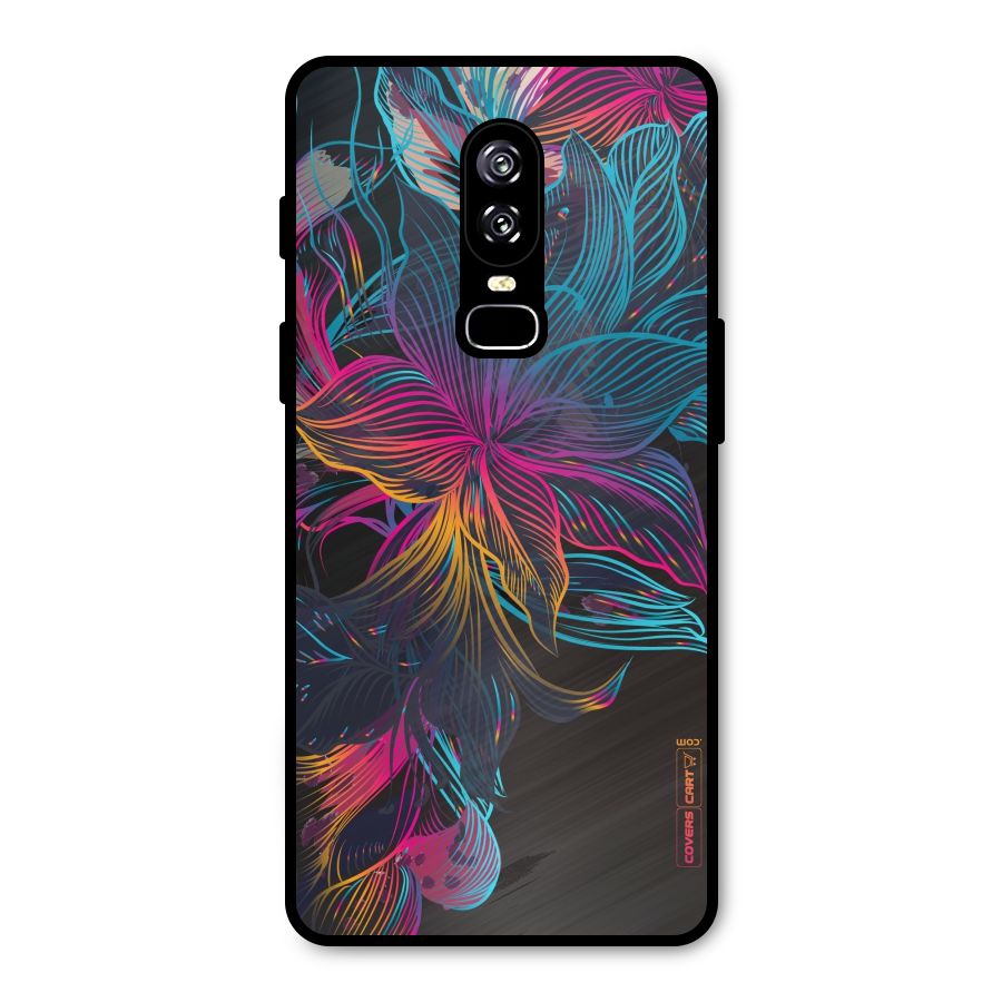 Multi-Colour Flowers Metal Back Case for OnePlus 6