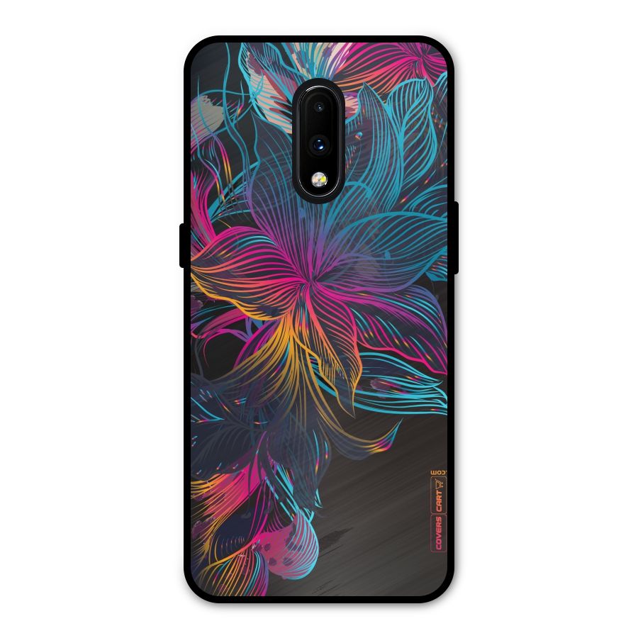 Multi-Colour Flowers Metal Back Case for OnePlus 7