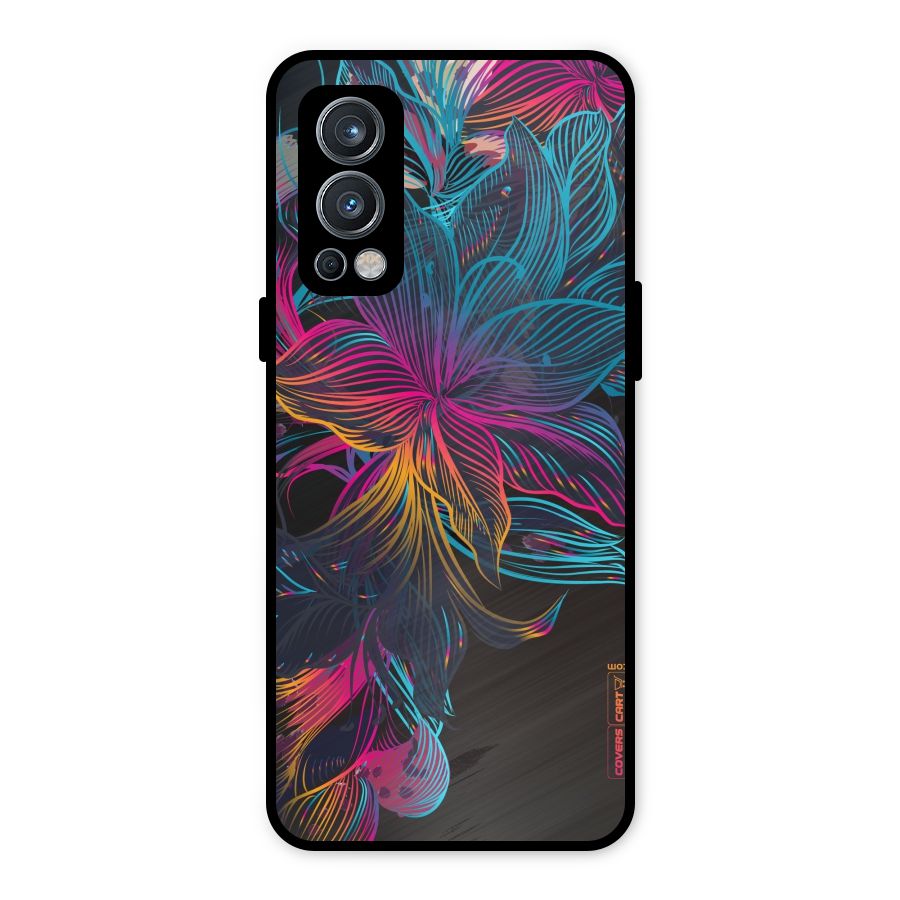 Multi-Colour Flowers Metal Back Case for OnePlus Nord 2 5G