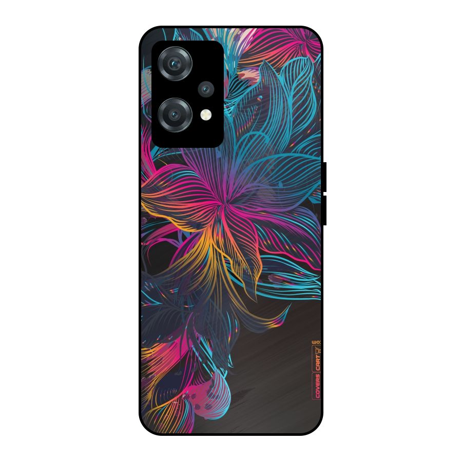Multi-Colour Flowers Metal Back Case for OnePlus Nord CE 2 Lite 5G