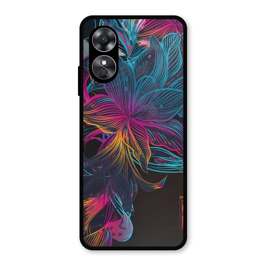 Multi-Colour Flowers Metal Back Case for Oppo A17