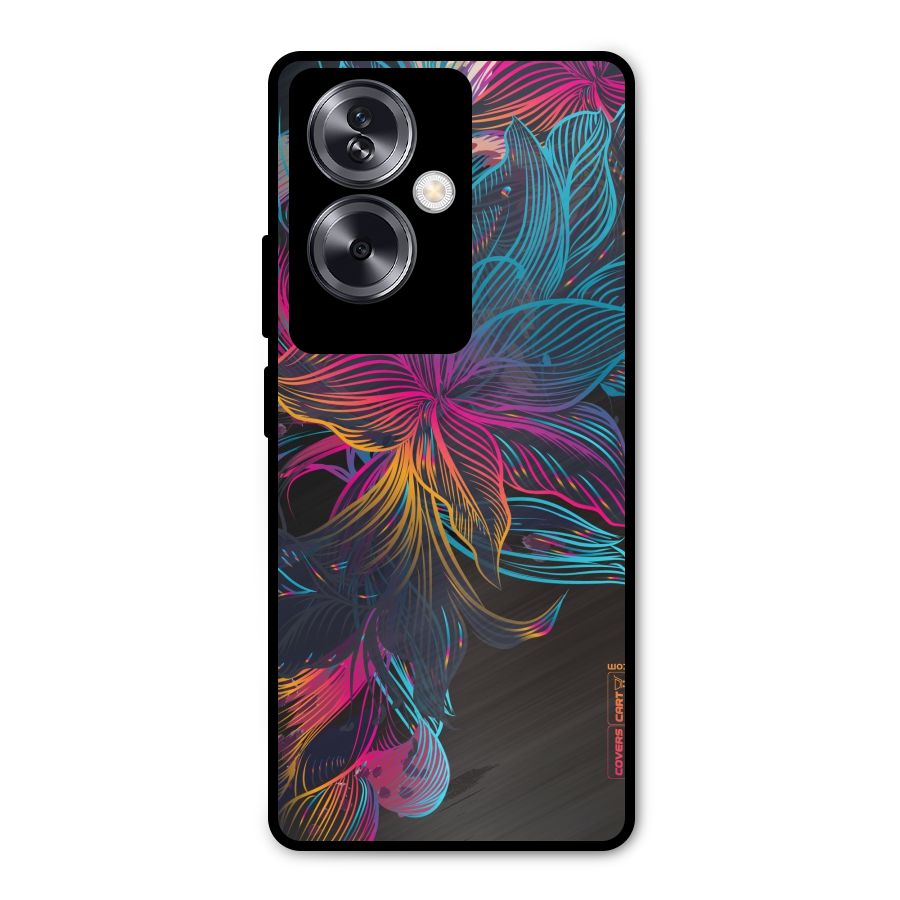 Multi-Colour Flowers Metal Back Case for Oppo A79 5G