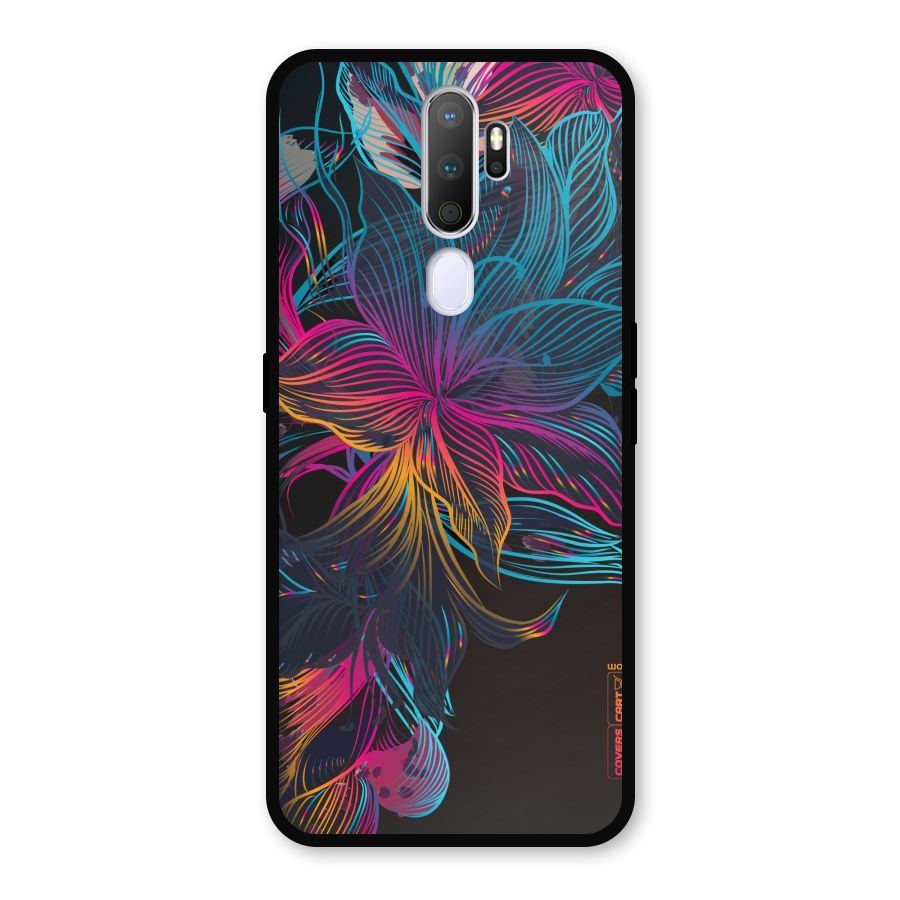 Multi-Colour Flowers Metal Back Case for Oppo A9 (2020)