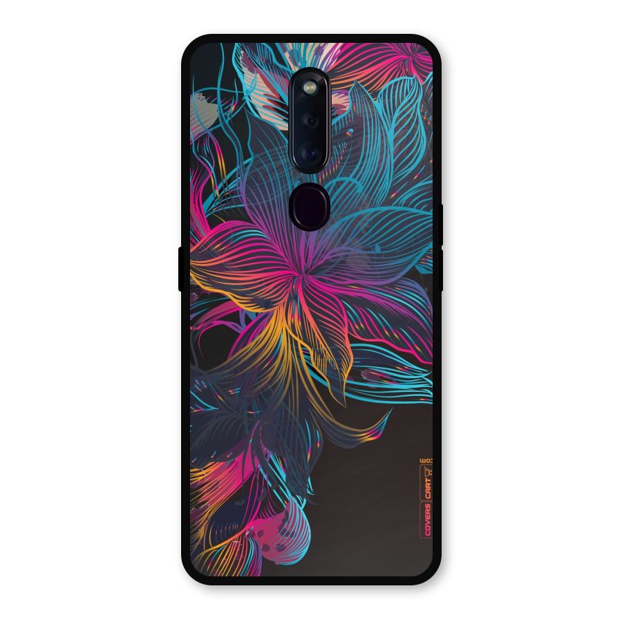 Multi-Colour Flowers Metal Back Case for Oppo F11 Pro