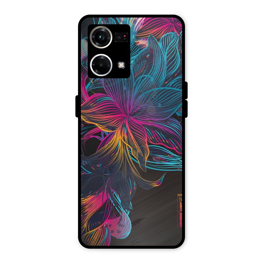 Multi-Colour Flowers Metal Back Case for Oppo F21s Pro 4G