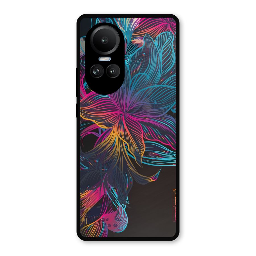 Multi-Colour Flowers Metal Back Case for Oppo Reno10