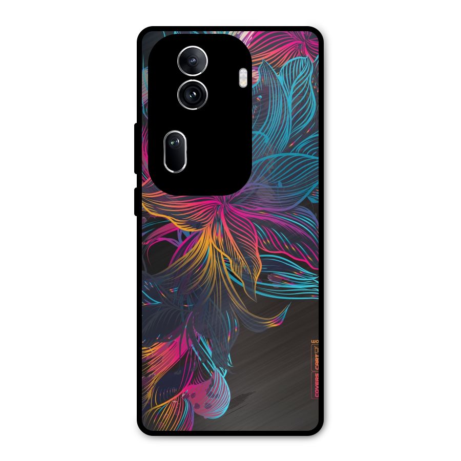 Multi-Colour Flowers Metal Back Case for Oppo Reno11 Pro 5G